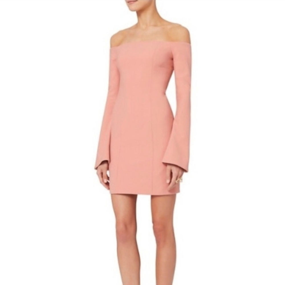 Cinq a Sept Niara Off Shoulder Pink Bell Sleeve Dress Size 0